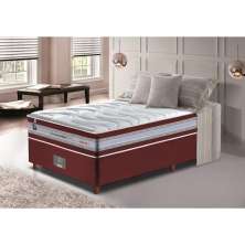 Conjunto Cama Box Solteiro de Molas Ensacadas D33 Cama inBox Select Firme 88x188x70 Vinho