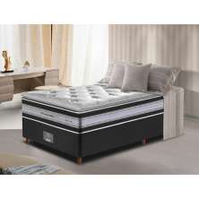 Conjunto Cama Box Solteiro de Molas Ensacadas D33 com Pillow TOP Cama inBox Select 88x188x70 Preto