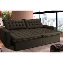 Sofá Retrátil Reclinável e Cama 2,95m Cama inBox Flex Suede Velusoft Café