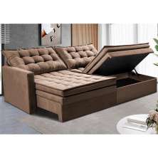 Sofá Sem Caixa Retrátil Baú 1,60m Cama inBox Secret Suede Velusoft Preto 