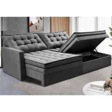 Sofá Sem Caixa Retrátil Baú 1,60m Cama inBox Secret Suede Velusoft Vermelho