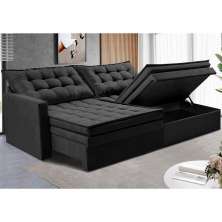 Sofá Sem Caixa Retrátil Baú 1,80m Cama inBox Secret Suede Velusoft Castor 