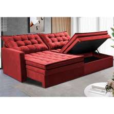 Sofá Sem Caixa Retrátil Baú 1,80m Cama inBox Secret Suede Velusoft Cinza 