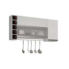 Armario Aereo 3 Portas Adega Ebano CHF Moveis Branco
