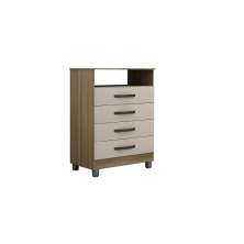 Comoda 4 Gavetas Paris CHF Moveis Cedro/Off White