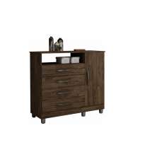 Comoda 4 Gavetas com Sapateira Paris CHF Moveis Imbuia