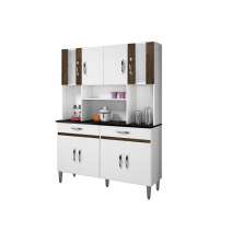 Cozinha Compacta 8 Portas 2 Gavetas Ventura CHF Moveis Branco/Imbuia