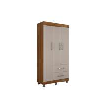Guarda-Roupa Solteiro 3 Portas 2 Gavetas Paris CHF Moveis Carvalho/Off White