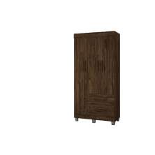 Guarda-Roupa Solteiro 3 Portas 2 Gavetas Paris CHF Moveis Imbuia