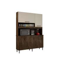 Kit Cozinha Compacta 5 Portas Esmeralda CHF Moveis Imbuia/Off White
