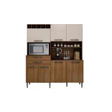 Kit Cozinha Compacta Charme CHF Moveis Carvalho/Off White