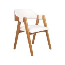 Cadeira de Jantar Estofada Ottawa Amêndoa Bouclé Off White - 58463