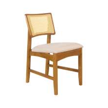 Cadeira de Jantar Hanna com Tela Natural e Linho Off White - 58458