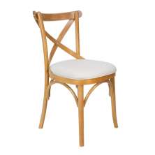 Cadeira de Jantar X Espanha Estofada Amêndoa e Linho Off White - Wood Prime 59007