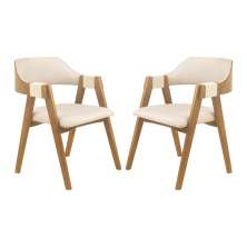 Conjunto 2 Cadeiras de Jantar Ottawa Amêndoa Linho Off White - 58958