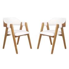 Conjunto 2 Cadeiras de Jantar Ottawa Amêndoa e Bouclé Off White - 59186
