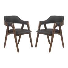 Conjunto 2 Cadeiras de Jantar Ottawa Cappuccino Korino Preto - 58985