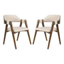 Conjunto 2 Cadeiras de Jantar Ottawa Cappuccino Linho Off White - 58971