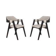 Conjunto 2 Cadeiras de Jantar Ottawa Preta Linho Off White - 58967