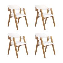 Conjunto 4 Cadeiras de Jantar Ottawa Amêndoa e Bouclé Off White - 59187