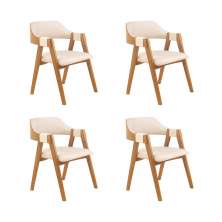 Conjunto 4 Cadeiras de Jantar Ottawa Amêndoa e Linho Off White - 58959