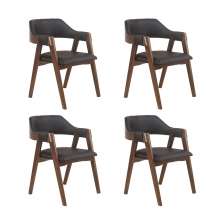Conjunto 4 Cadeiras de Jantar Ottawa Cappuccino Korino Preto - 58986