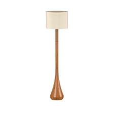 Luminária de Chão Dante Champagne e Linho Cru - Wood Prime VM 58478
