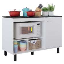 Balcão Cozinha Cooktop Buffet Cook 1 Porta Branco Caemmun