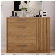 Cômoda Sapateira 1 Porta 4 Gavetas Palacius Marrom  Caemmun