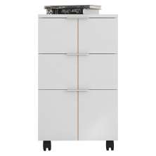 Gaveteiro 3 Gavetas Cubic Branco Fosco - Caemmun