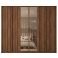 Guarda Roupa Casal 6 Portas 2 Espelhos Centurium Marrom