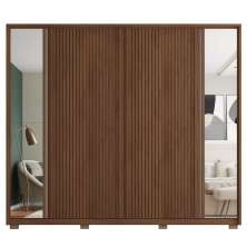 Guarda Roupa Casal 6 Portas 2 Espelhos Marrom Next
