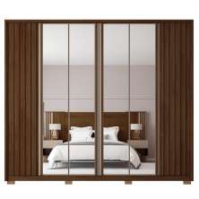 Guarda Roupa Casal 6 Portas 4 Espelhos Marrom Moon