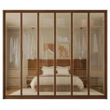 Guarda Roupa Casal 6 Portas Espelho 6 Gavetas Marrom Reflecta