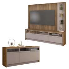 Kit Conjunto Sala Estar Home Theater Buffet Vectro Caemmun