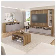 Kit Conjunto Sala de Estar Home Buffet Mesa Vectro Caemmun