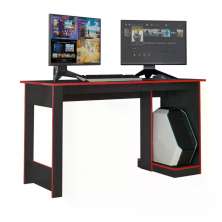 Mesa Gamer Para Computador - Preto Tex / Vermelho