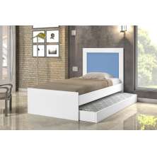 Bibox Lunis Solteiro Branco e Azul com Colchões