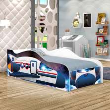 Cama Ônibus Espacial Joy Azul Solteiro Com Colchão