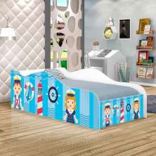 Cama Fun Capitão Marinhos Meninos Solteiro Com Colchão