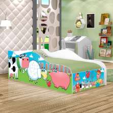 Cama Fun Fazendinha e Vaquinha Solteiro Com Colchão
