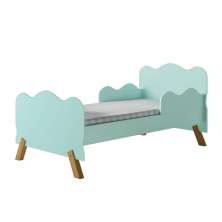 Cama Infantil Nuvem Verde com Proteção Lateral e Colchão