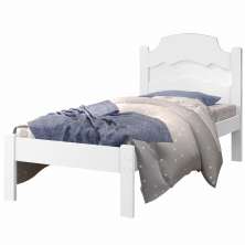 Cama Solteiro Iris Branco e Azul Branco