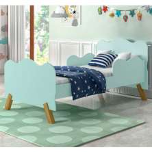 Mini Cama Nuvem Verde com Proteção Lateral e Colchão