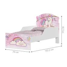 Mini Cama Unicónio Rosa Com Colchão