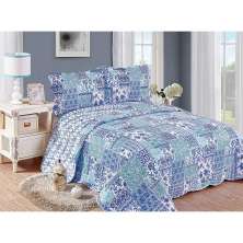 Colcha Evoluition Patchwork Queen 240x260 Balan Azul Camesa