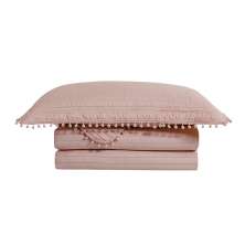 Colcha Queen Pompom com 2 Fronhas Rosê