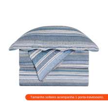 Colcha Solteiro com Porta-travesseiro Evolution Patchwork Ance