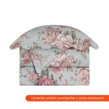 Colcha Solteiro com Porta-travesseiro Evolution Patchwork Zelia