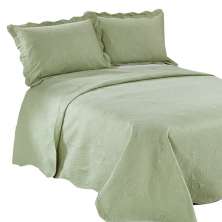 Colcha Trapunto Queen Verde Camesa